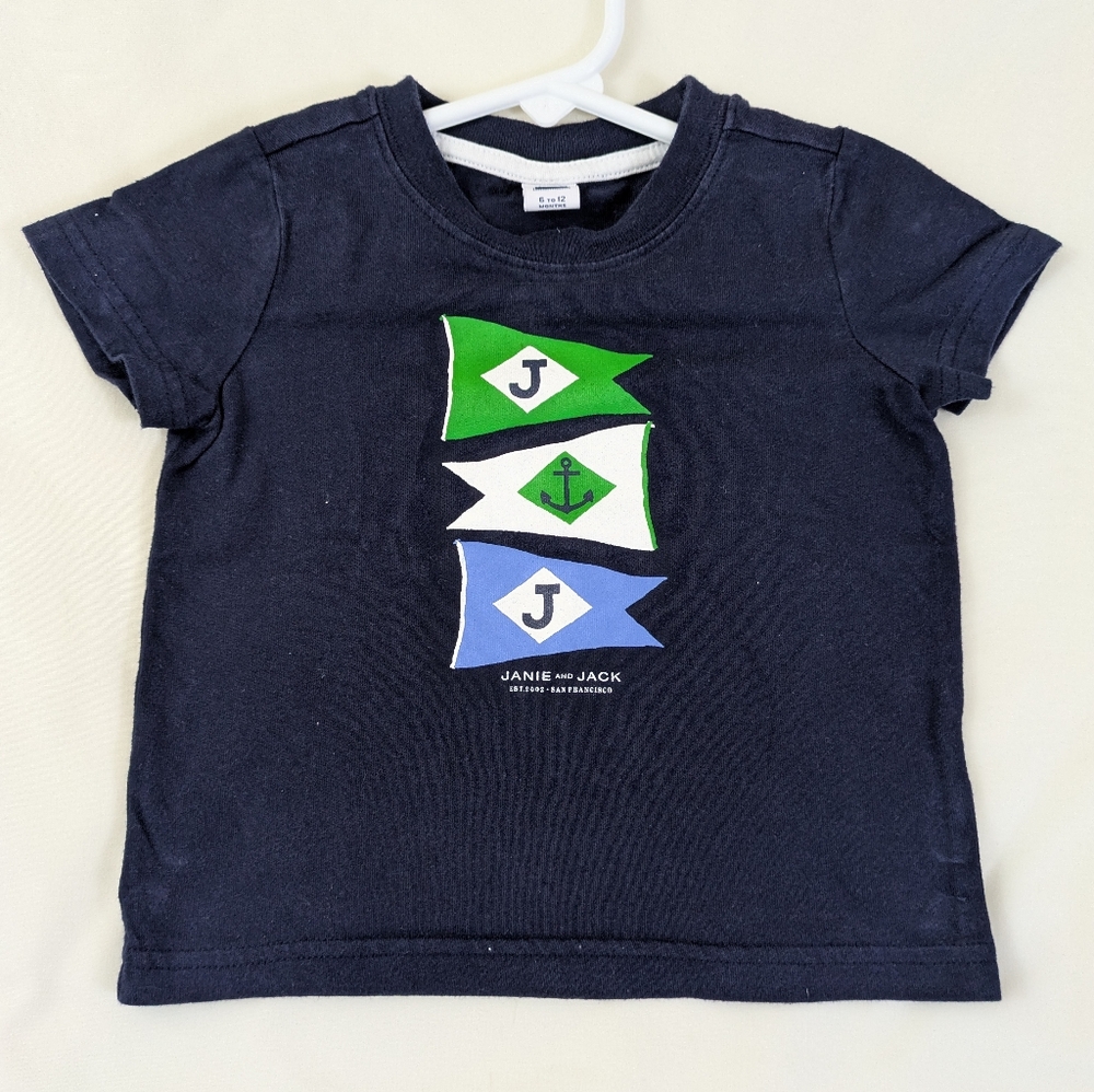 Janie & Jack Banner Navy T-shirt - 6/12 mo